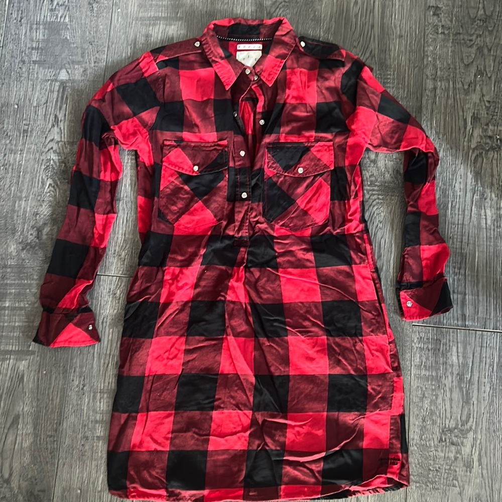 Flannel Red & Black Check Dress